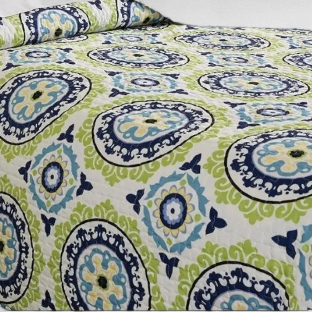 Danesha 2 Piece Twin Coverlet Set Blue Green